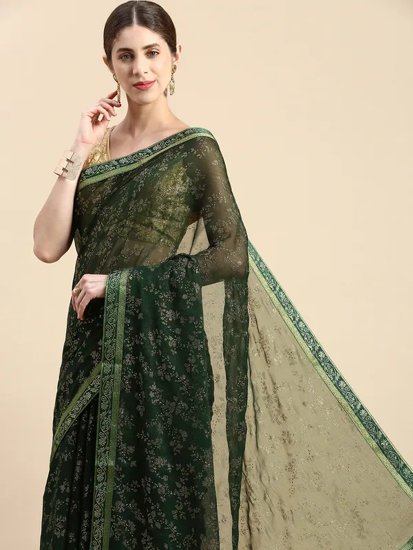 Green_Shimmer__Foil_Work_Beautiful_Saree