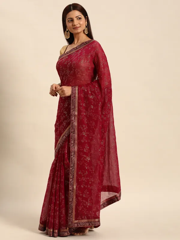 Purple_Shimmer__Foil_Work_Beautiful_Saree