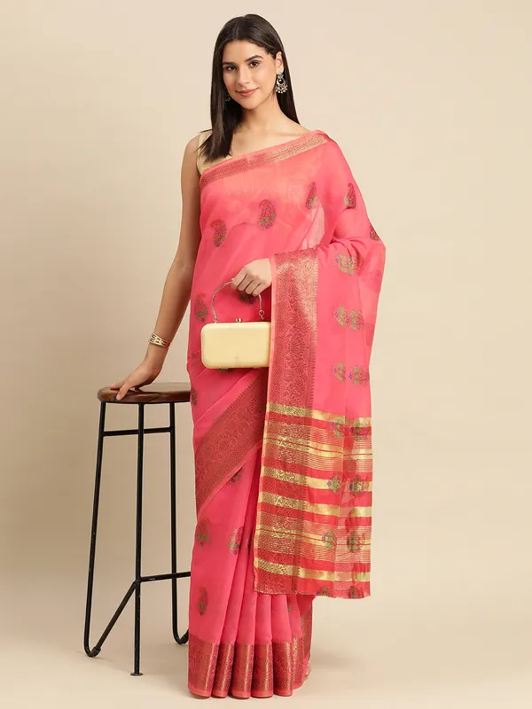 Gajari_Cotton_Silk_Saree