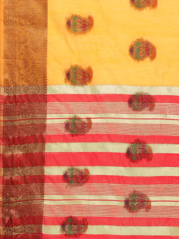 Yellow__Cotton_Silk_Saree
