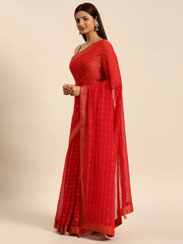 Red_Zomato___Saree_Fancy_Border_With_Foil_Print
