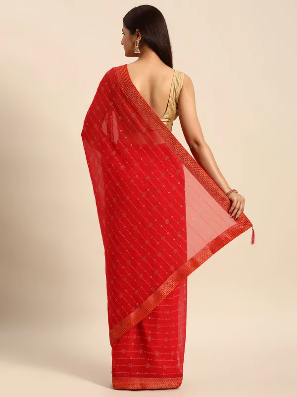 Red_Zomato___Saree_Fancy_Border_With_Foil_Print