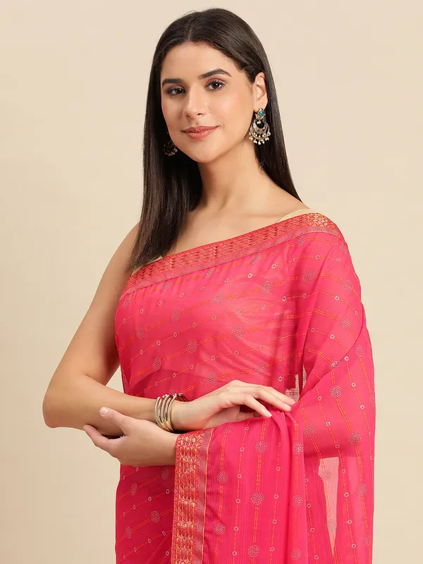 Pink_Zomato___Saree_Fancy_Border_With_Foil_Print