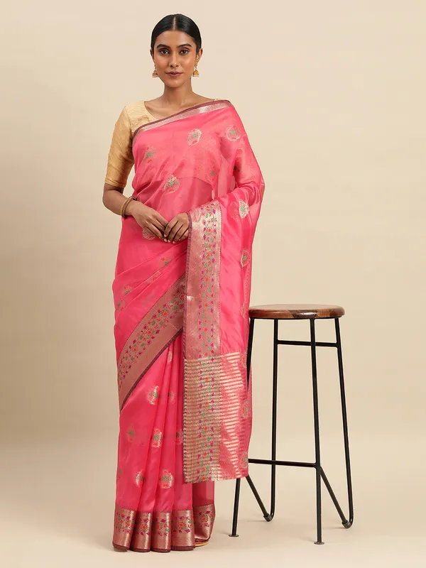 Gajari_Organza_Silk_Saree