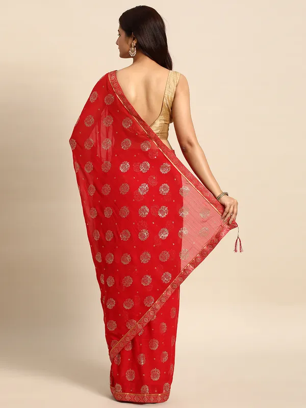 Red_Zomato___Saree_Fancy_Border_With_Foil_&_Stone_Work_Saree