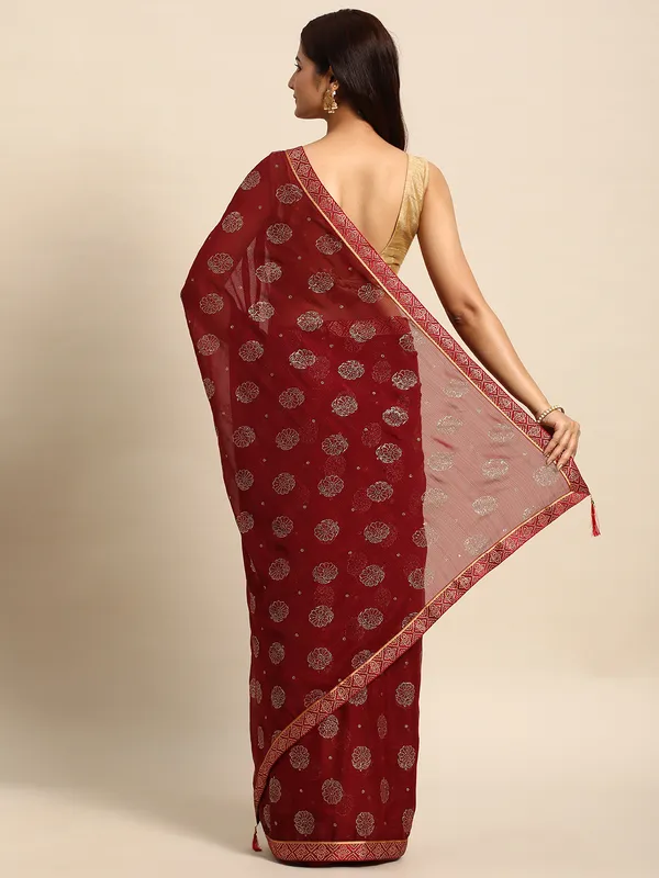 Maroon__Zomato__Full_Saree_Fancy_Border_With_Foil_&_Stone_Work_Saree