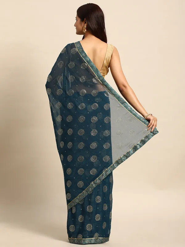 Blue_Zomato__Full_Saree_Fancy_Border_With_Foil_&_Stone_Work_Saree
