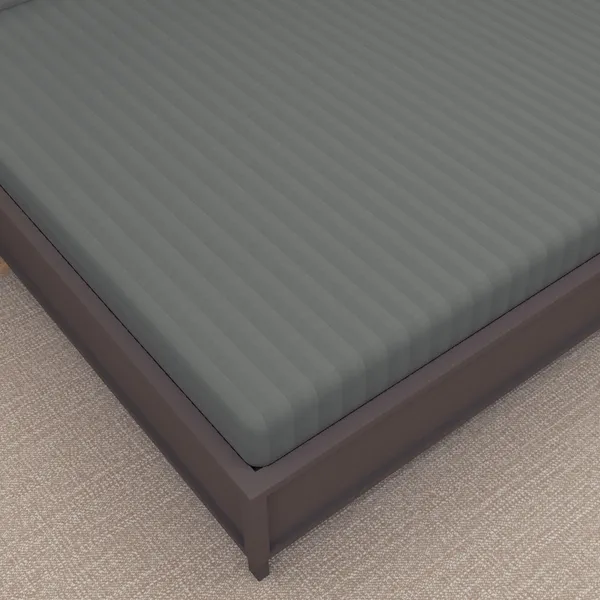 _100%_Cotton_220_TC_Italian_Stripes_Flat_King_Size_Bedsheet_With_2_Pillow_Cover_(108_x_108_Inch,_DARK_GREY)