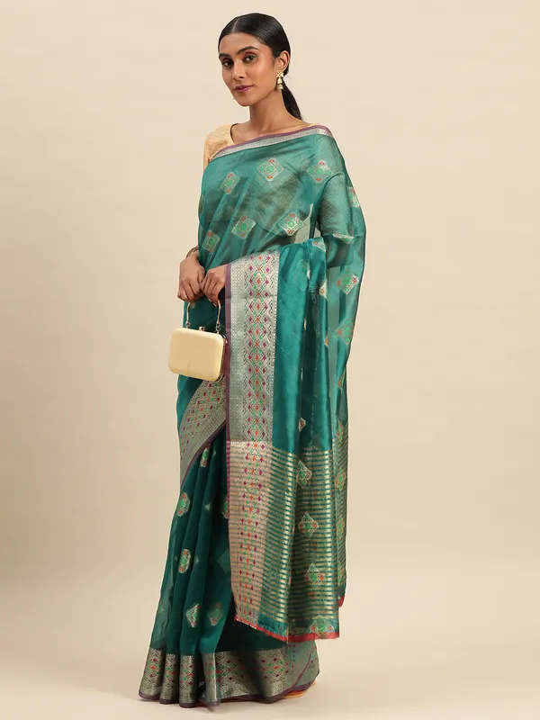 Morpich_Organza_Silk_Saree