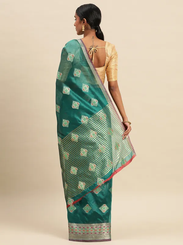 Morpich_Organza_Silk_Saree