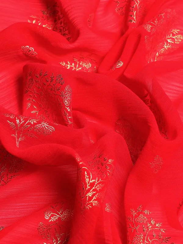 Indian_Women_Pink_Zomato_Full_Saree_Fancy_Border_with_Golden_Foil_Beautiful_saree