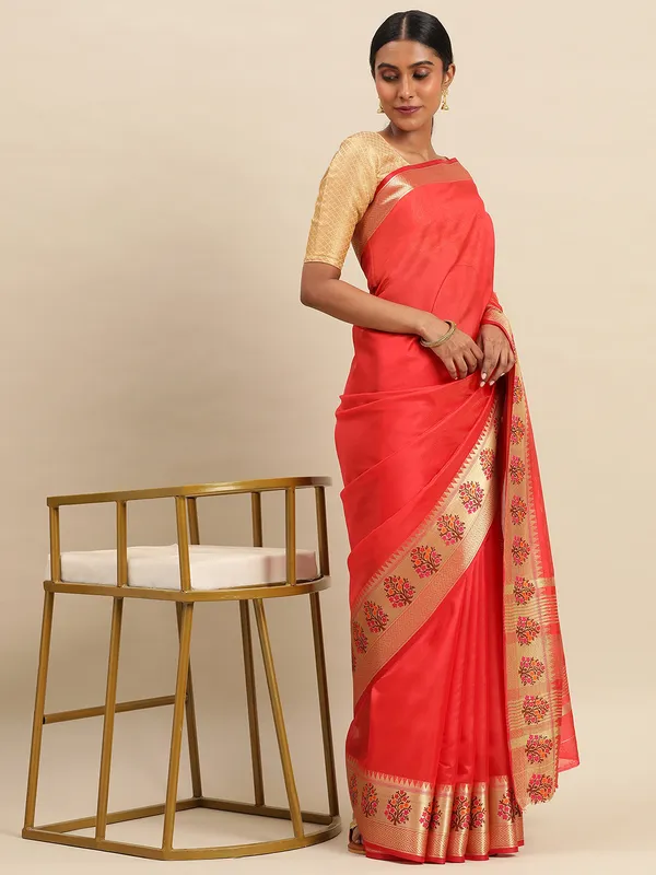 Red_Shimmer_Silk_Saree