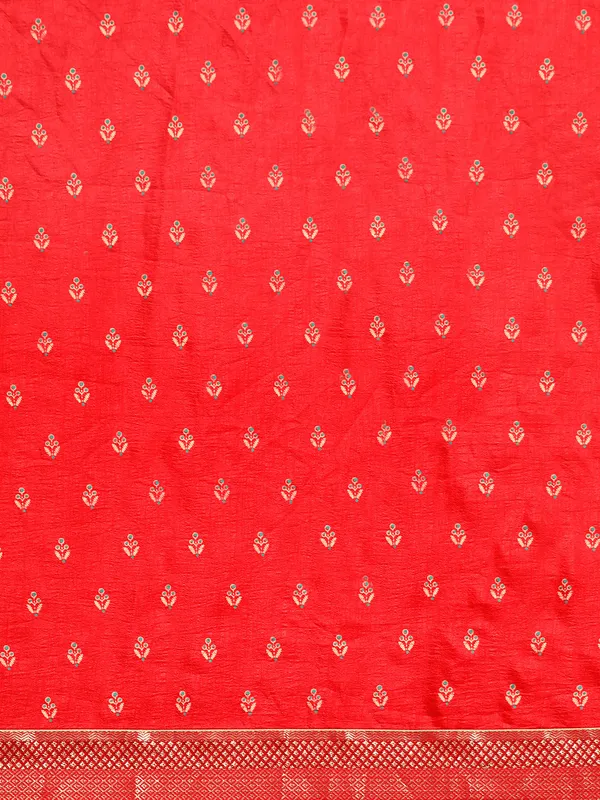 Red_Vichitra_Silk__Saree_Fancy_Border_with_Butti_Print_Beautiful_saree