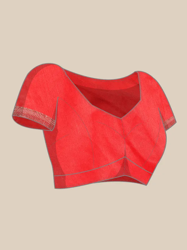 Red_Vichitra_Silk__Saree_Fancy_Border_with_Butti_Print_Beautiful_saree