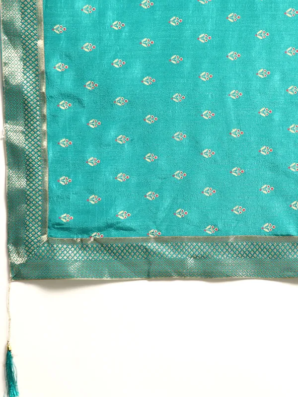 Turquoise_Blue_Vichitra_Silk__Saree_Fancy_Border_with_Butti_Print_Beautiful_saree