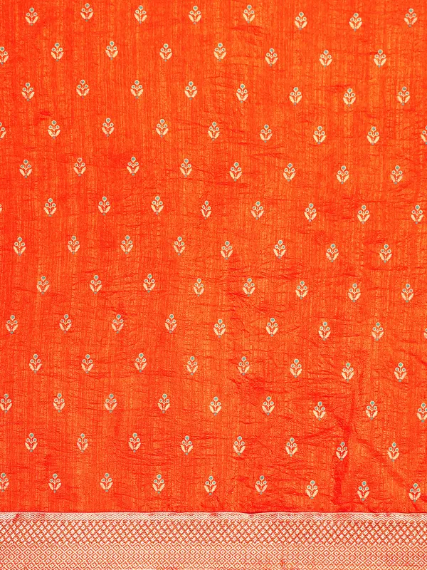 Orange__Vichitra_Silk__Saree_Fancy_Border_with_Butti_Print_Beautiful_saree