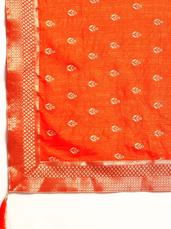 Orange__Vichitra_Silk__Saree_Fancy_Border_with_Butti_Print_Beautiful_saree
