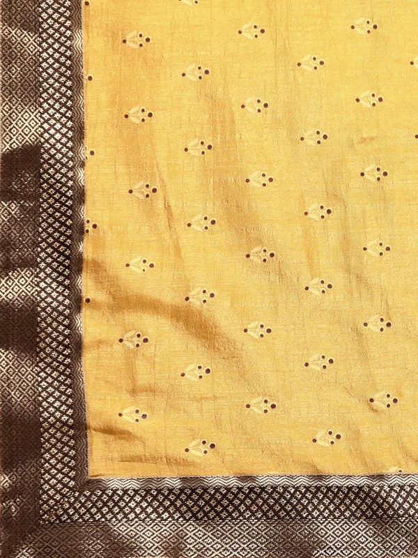Brwon__Vichitra_Silk__Saree_Fancy_Border_with_Butti_Print_Beautiful_saree