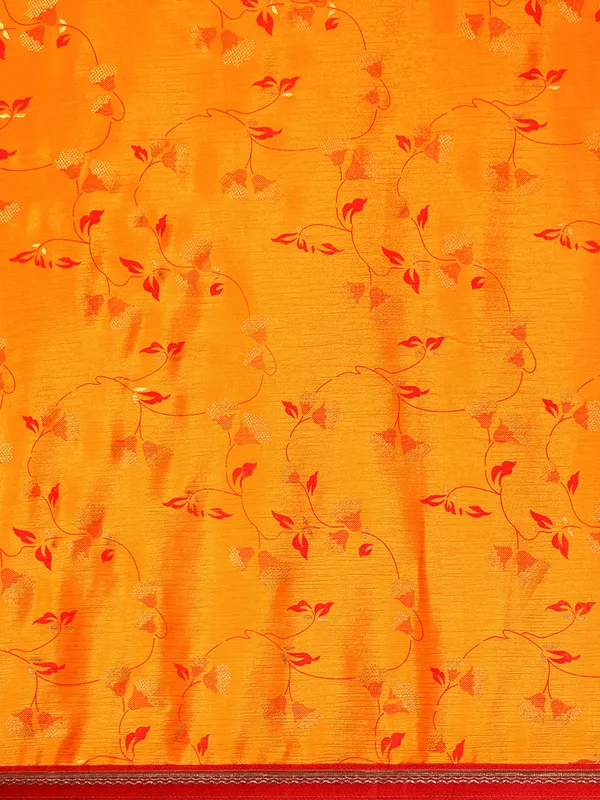Indian_Women_Yellow_Chinon_Silk_Foil_Work