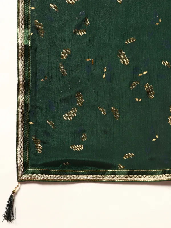 Indian_Women_Green_Chinon_Silk_Foil_Work