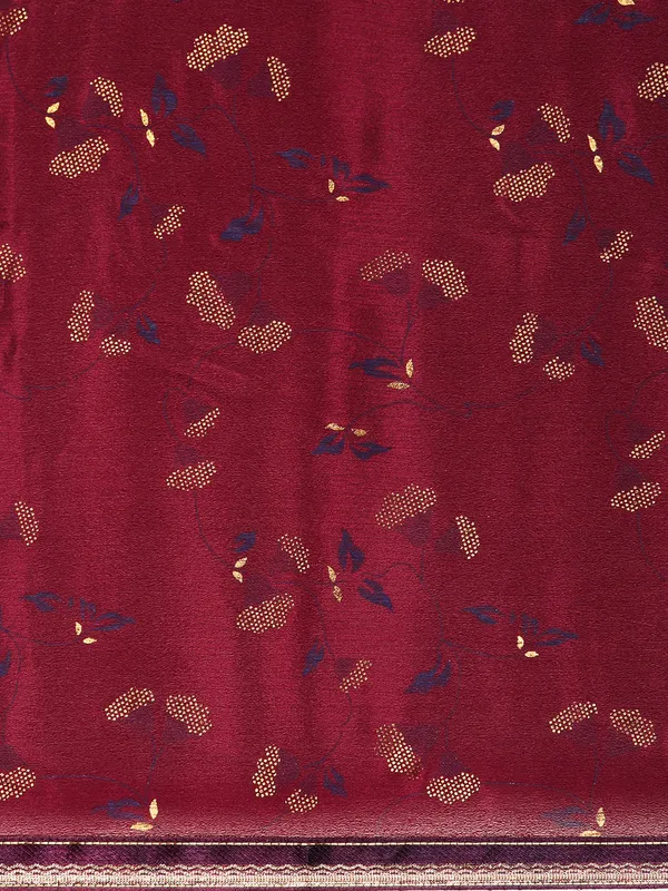 Indian_Women_Wine_Chinon_Silk_Foil_Work