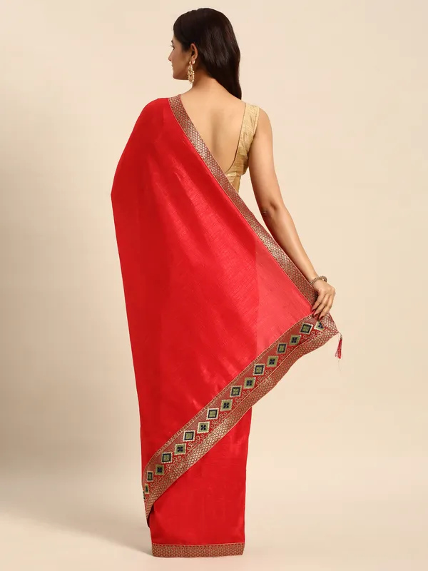 Red_Vichitra_Silk__Saree_Fancy_Border