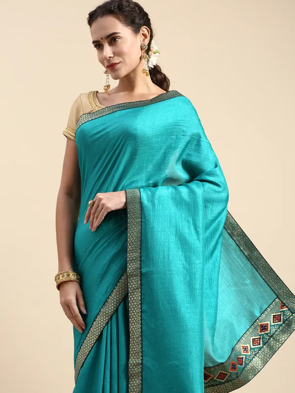 Green__Vichitra_Silk__Saree_Fancy_Border