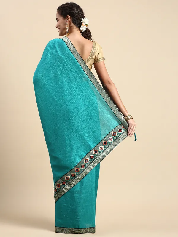 Green__Vichitra_Silk__Saree_Fancy_Border