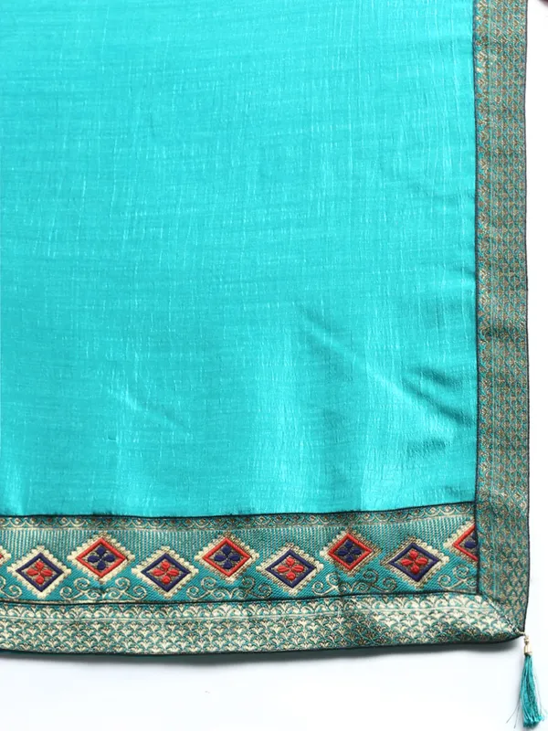 Green__Vichitra_Silk__Saree_Fancy_Border