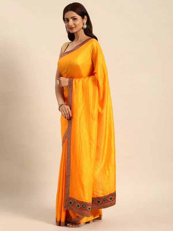 Yellow_Vichitra_Silk__Saree_Fancy_Border