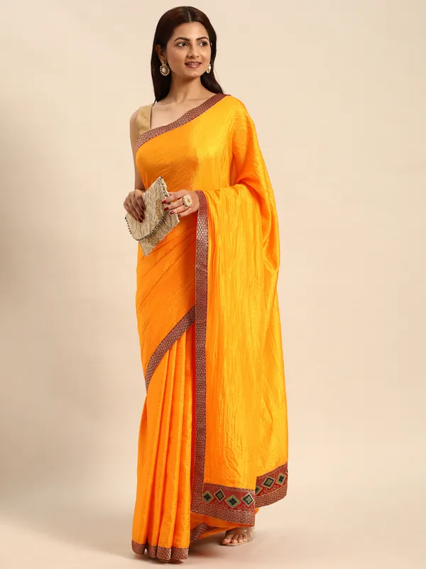 Yellow_Vichitra_Silk__Saree_Fancy_Border