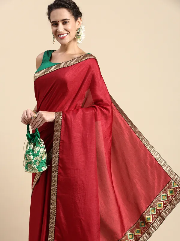 Maroon__Vichitra_Silk__Saree_Fancy_Border