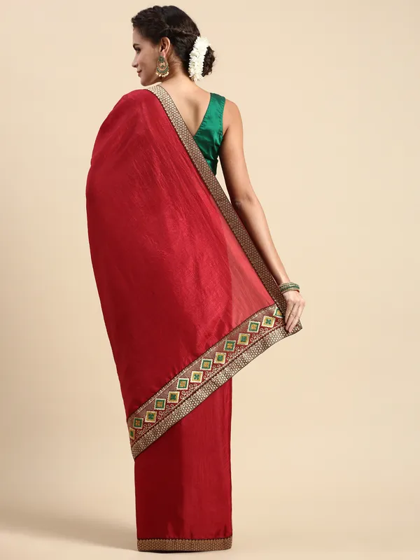 Maroon__Vichitra_Silk__Saree_Fancy_Border