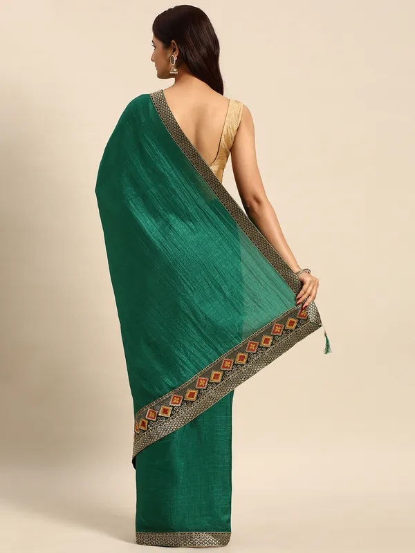 Green__Vichitra_Silk__Saree_Fancy_Border