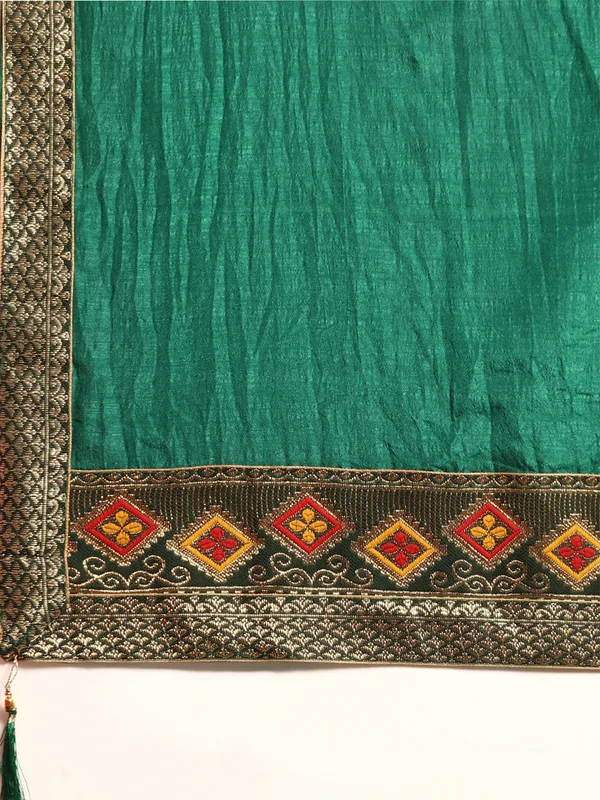 Green__Vichitra_Silk__Saree_Fancy_Border