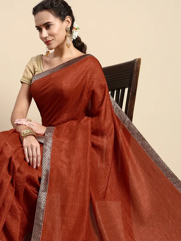 Orange_Vichitra_Silk__Saree_Fancy_Border