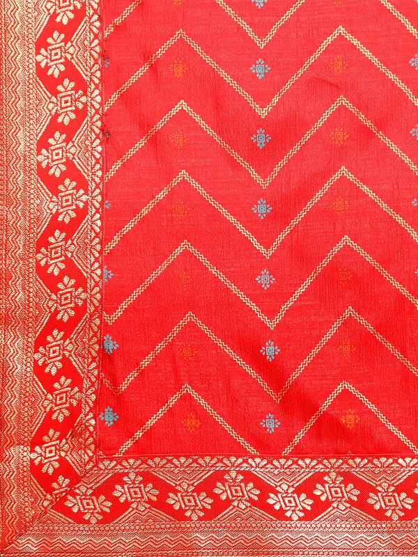 Red_Vichitra_Silk__Saree_Double_Foil_Work