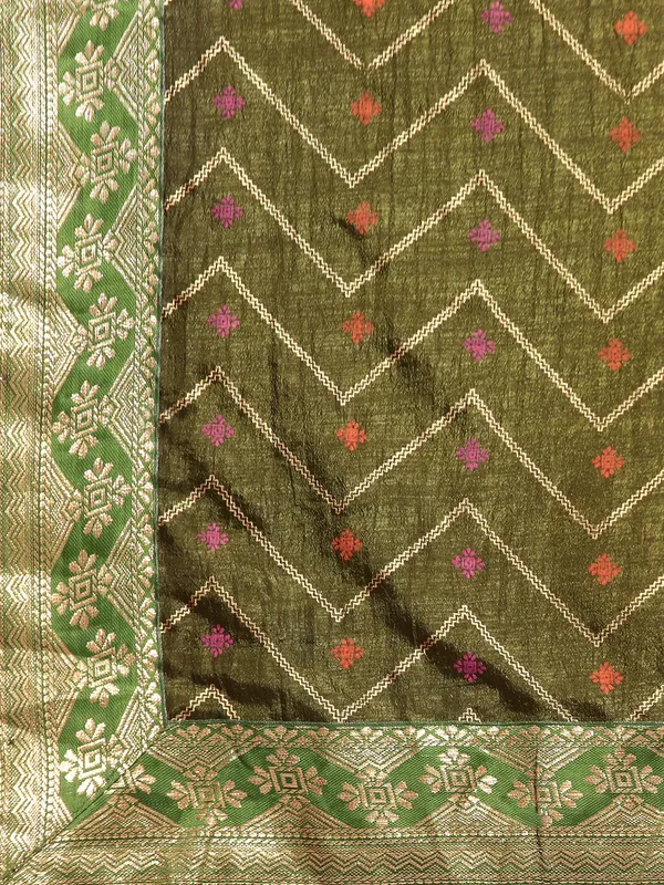 Green_Vichitra_Silk__Saree_Double_Foil_Work
