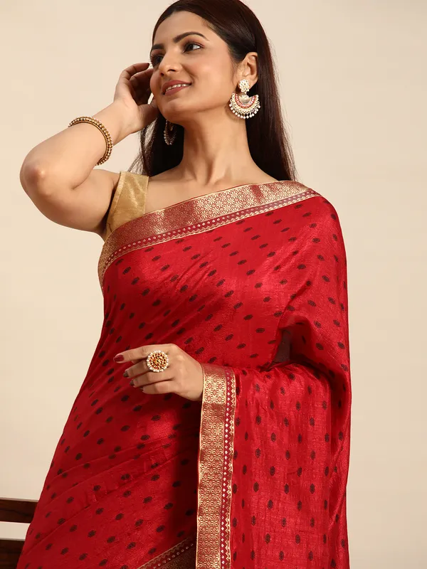 Maroon__Vichitra_Silk__Saree_Fancy_Border_With_Foil_Work_Saree