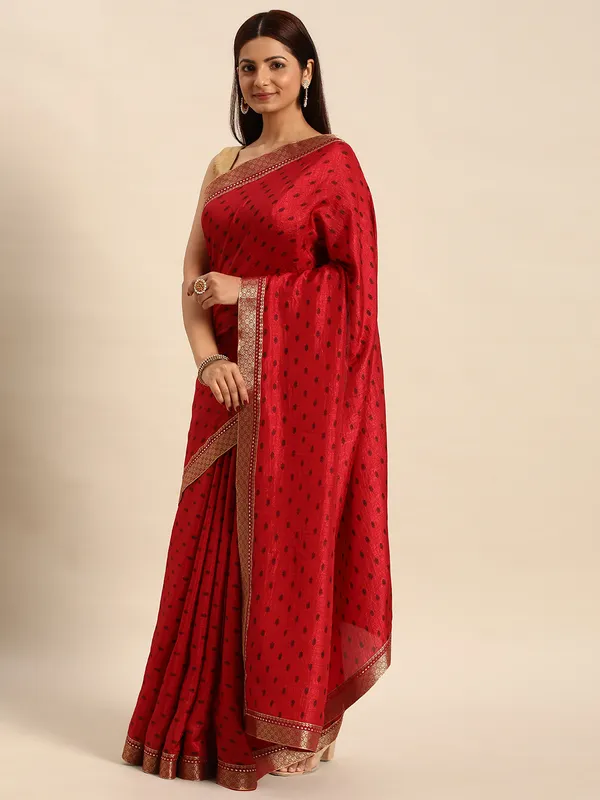 Maroon__Vichitra_Silk__Saree_Fancy_Border_With_Foil_Work_Saree