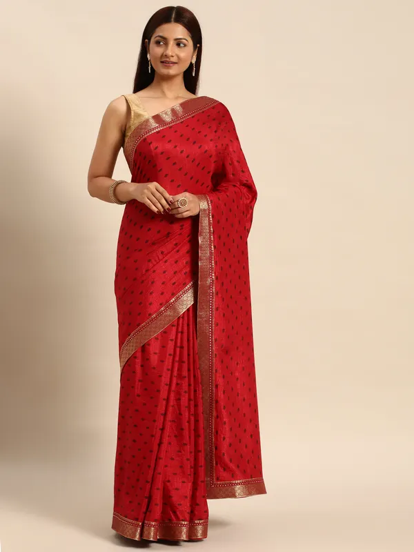 Maroon__Vichitra_Silk__Saree_Fancy_Border_With_Foil_Work_Saree