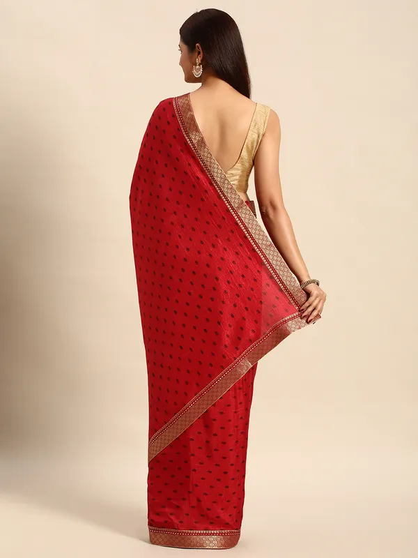 Maroon__Vichitra_Silk__Saree_Fancy_Border_With_Foil_Work_Saree