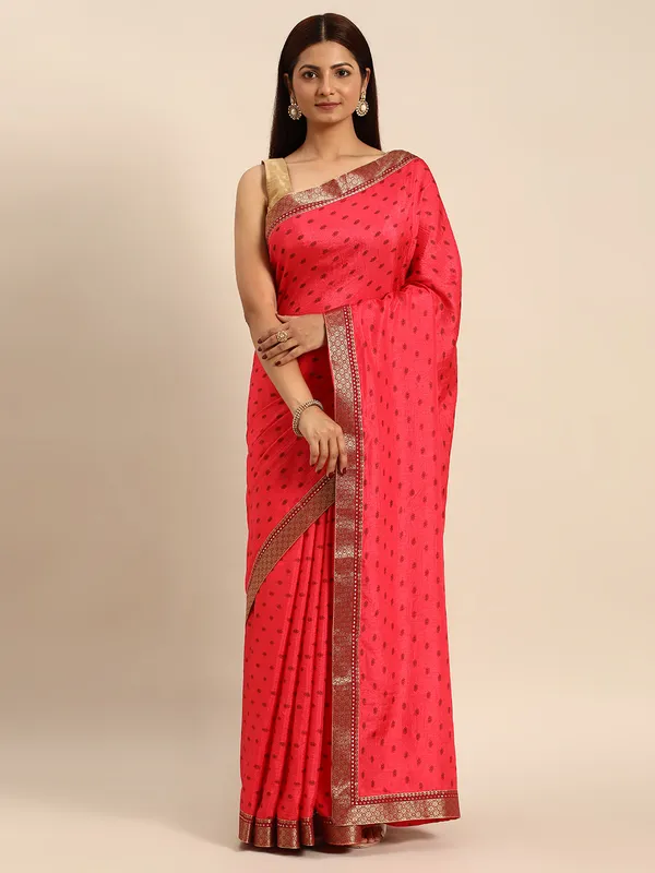 Pink_Vichitra_Silk__Saree_Fancy_Border_With_Foil_Work_Saree