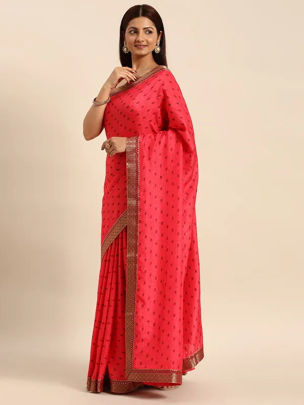 Pink_Vichitra_Silk__Saree_Fancy_Border_With_Foil_Work_Saree