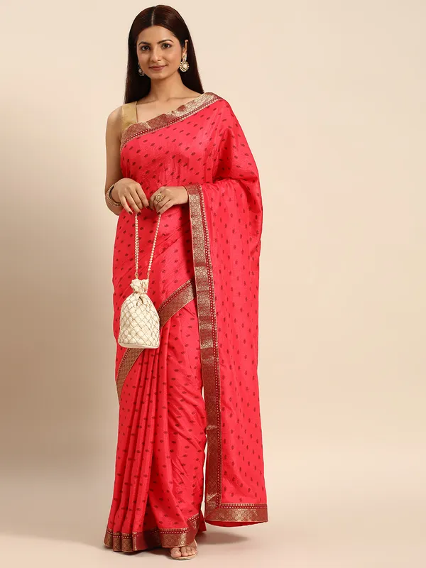 Pink_Vichitra_Silk__Saree_Fancy_Border_With_Foil_Work_Saree