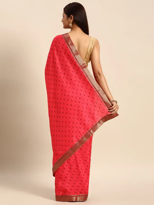 Pink_Vichitra_Silk__Saree_Fancy_Border_With_Foil_Work_Saree