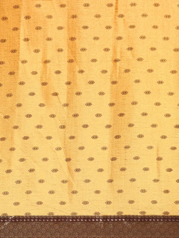 Yellow_Vichitra_Silk__Saree_Fancy_Border_With_Foil_Work_Saree