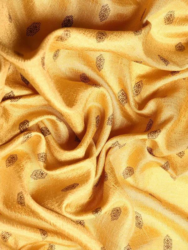 Yellow_Vichitra_Silk__Saree_Fancy_Border_With_Foil_Work_Saree