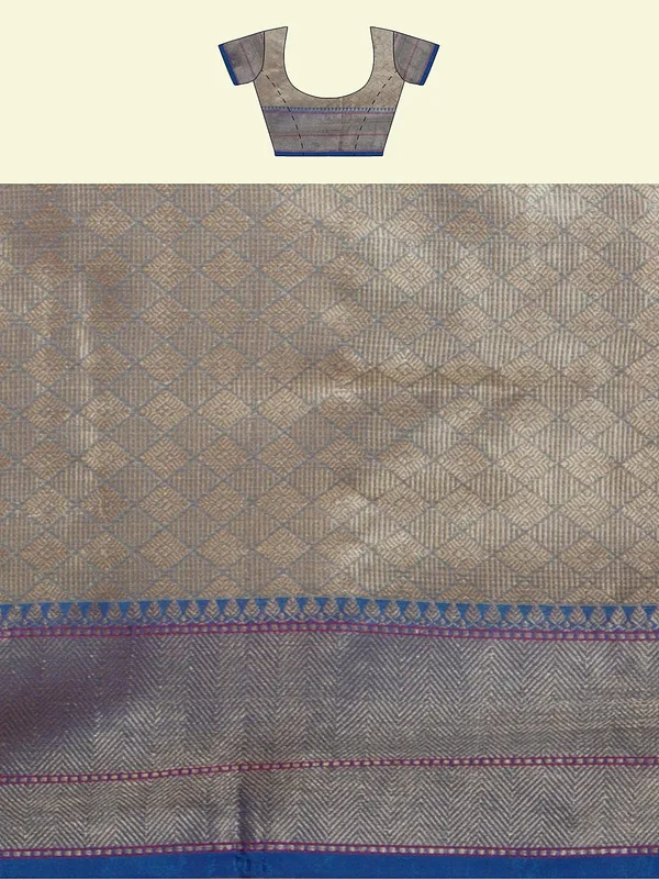 Beige_Cotton_Blend_Banarasi_Sarees_For_Women