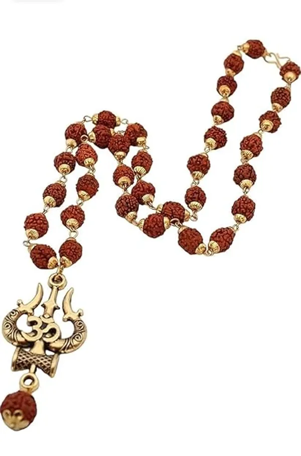 Gold_Plated_7_Mukhi_Trishul_Rudraksha_Mala_With_Pendant_For_Men_&_Women